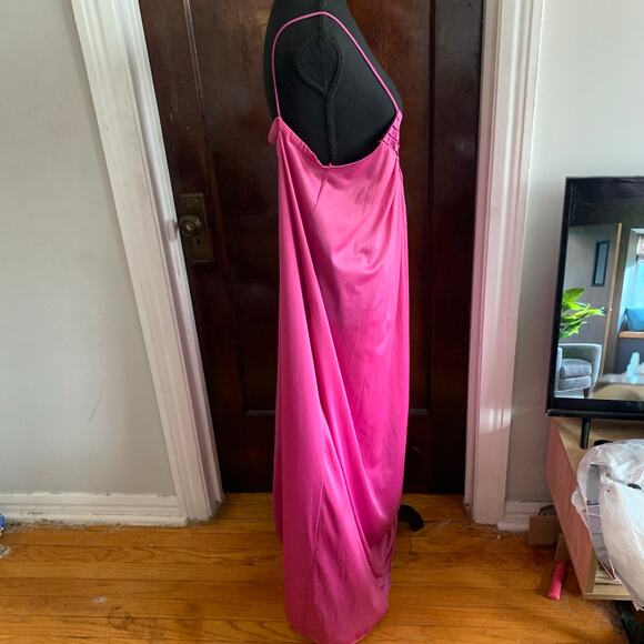 Pink 70s Maxi Disco Slip Dress MEDIUM Donna Richard for Gillian & O’Malley - Picture 8 of 9